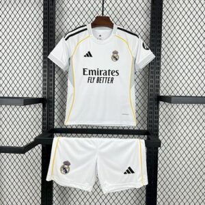Real Madrid 2025/26 Home Kids Jersey And Shorts Kit
