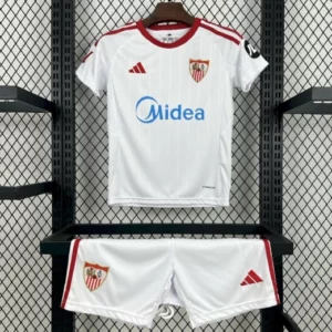 Sevilla FC 2025/26 Home Kids Jersey And Shorts Kit