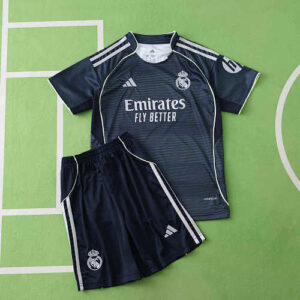 Real Madrid 2025/26 Away Kids Jersey And Shorts Kit